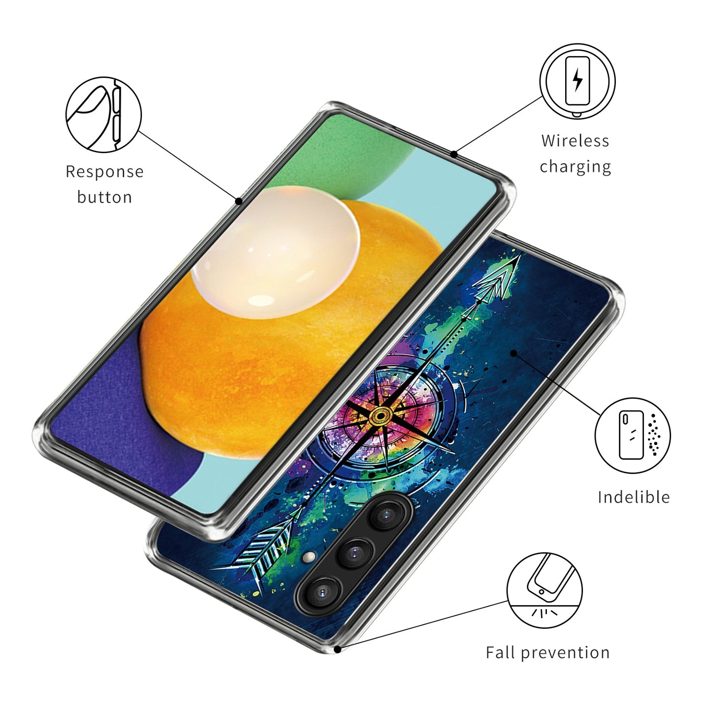 For Samsung Galaxy S24 Phone Case Thin Flexible TPU Back Cover IMD Pattern - Arrow