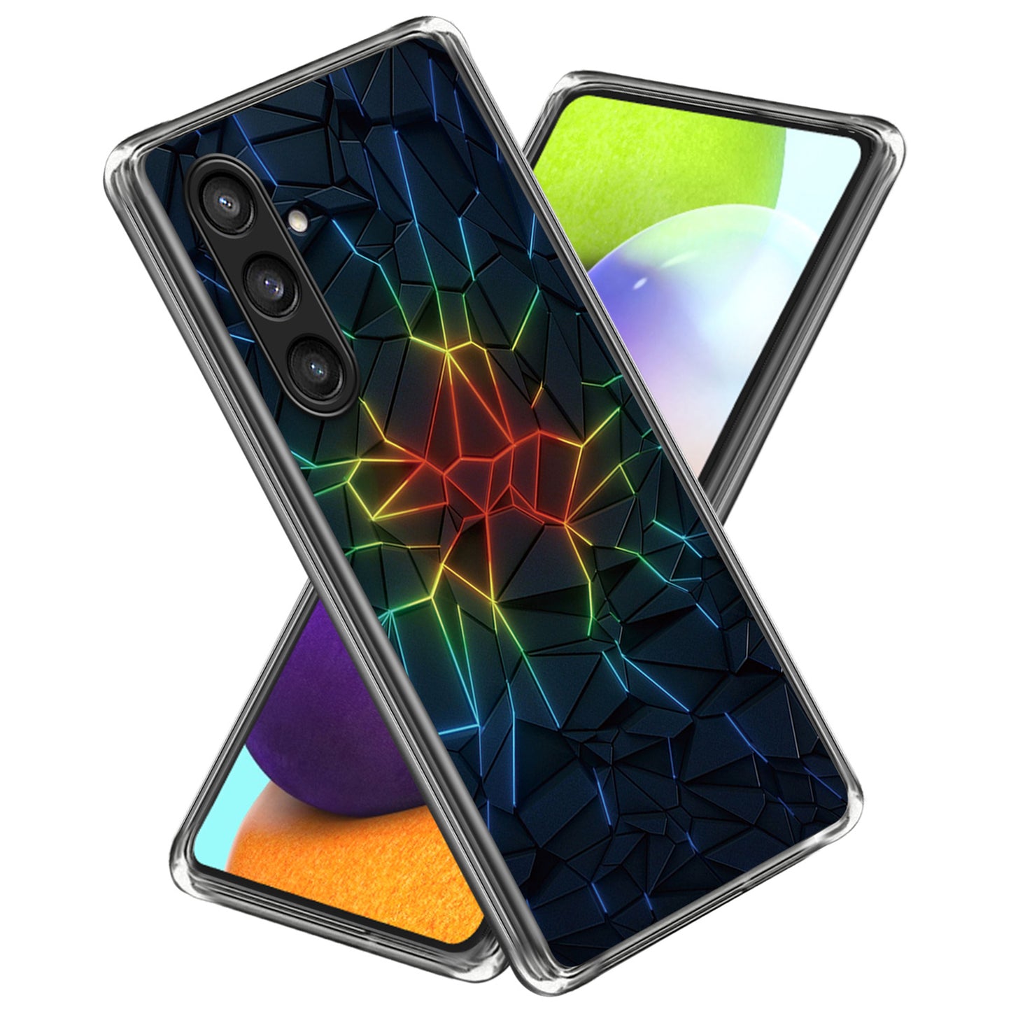 For Samsung Galaxy S24 Phone Case Thin Flexible TPU Back Cover IMD Pattern - Geometry