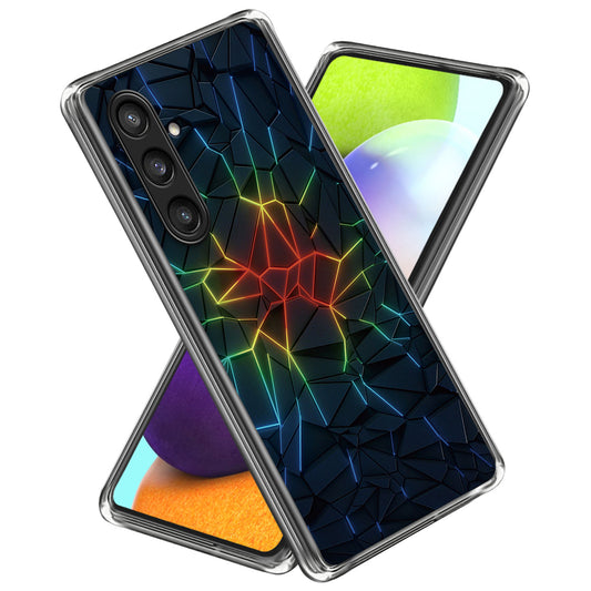 For Samsung Galaxy S24 Phone Case Thin Flexible TPU Back Cover IMD Pattern - Geometry