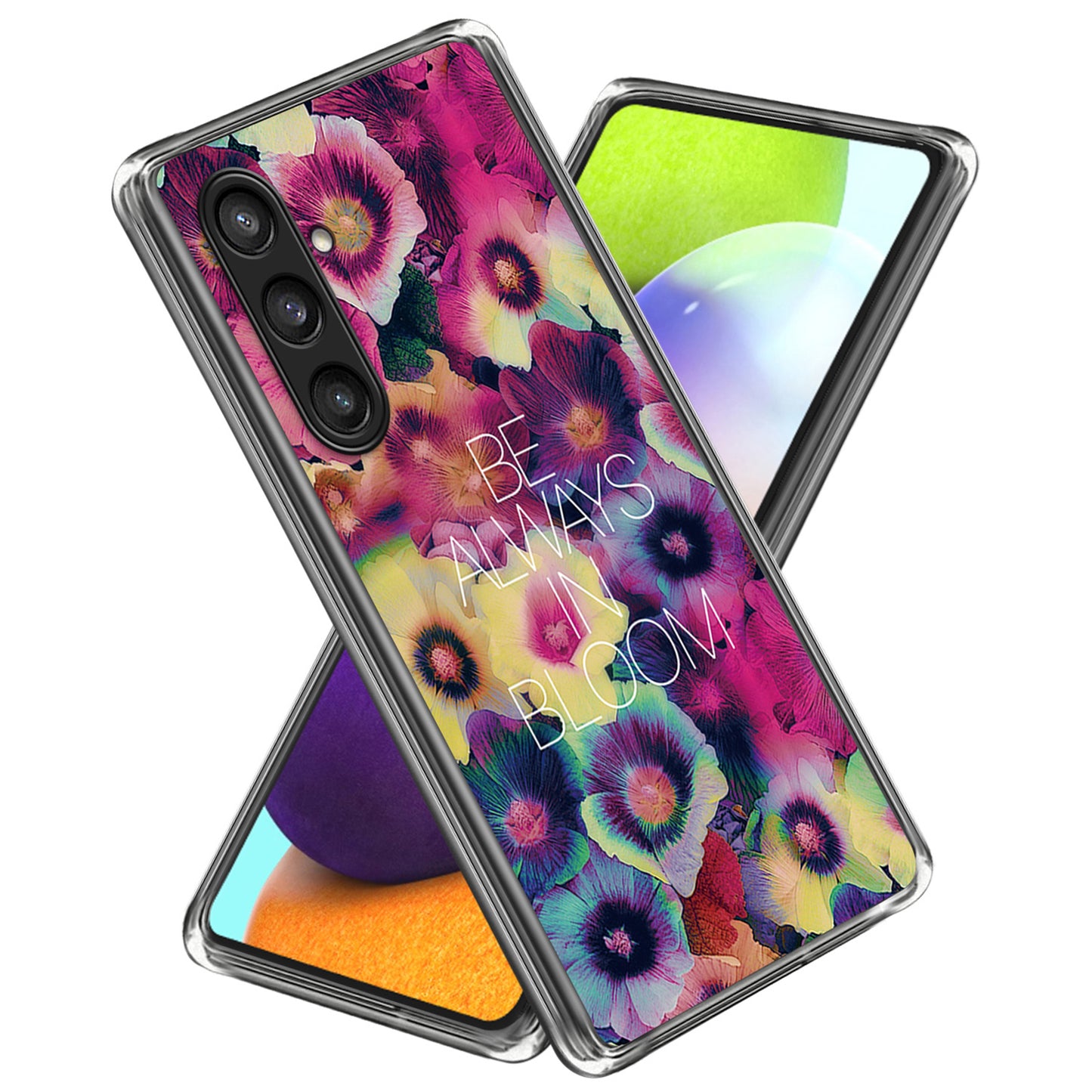 For Samsung Galaxy S24 Phone Case Thin Flexible TPU Back Cover IMD Pattern - Colorful Flowers