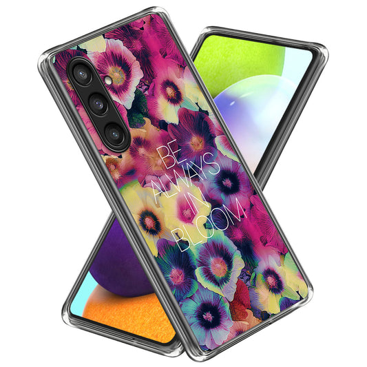 For Samsung Galaxy S24 Phone Case Thin Flexible TPU Back Cover IMD Pattern - Colorful Flowers
