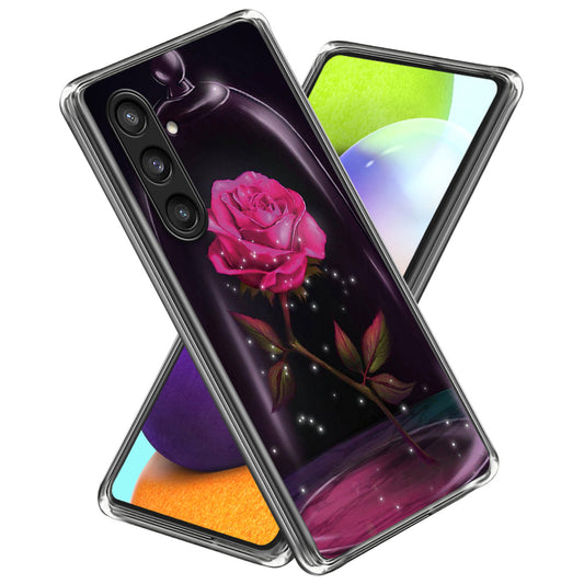 For Samsung Galaxy S24 Phone Case Thin Flexible TPU Back Cover IMD Pattern - Rose
