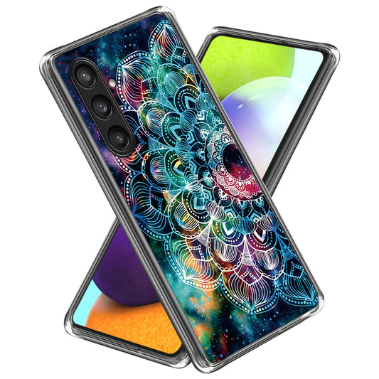 For Samsung Galaxy S24 Phone Case Thin Flexible TPU Back Cover IMD Pattern - Starry Sky / Mandala