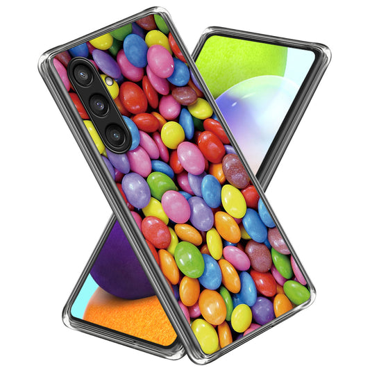 For Samsung Galaxy S24 Phone Case Thin Flexible TPU Back Cover IMD Pattern - Rainbow Candy