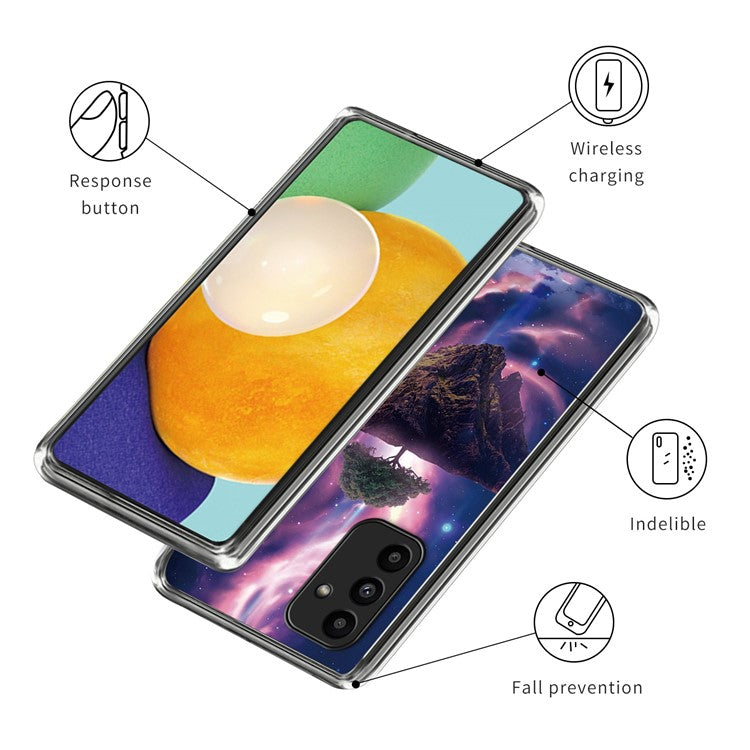 For Samsung Galaxy A15 4G / 5G TPU Phone Case Pattern Printing Anti-Scratch Shockproof - Aurora Night