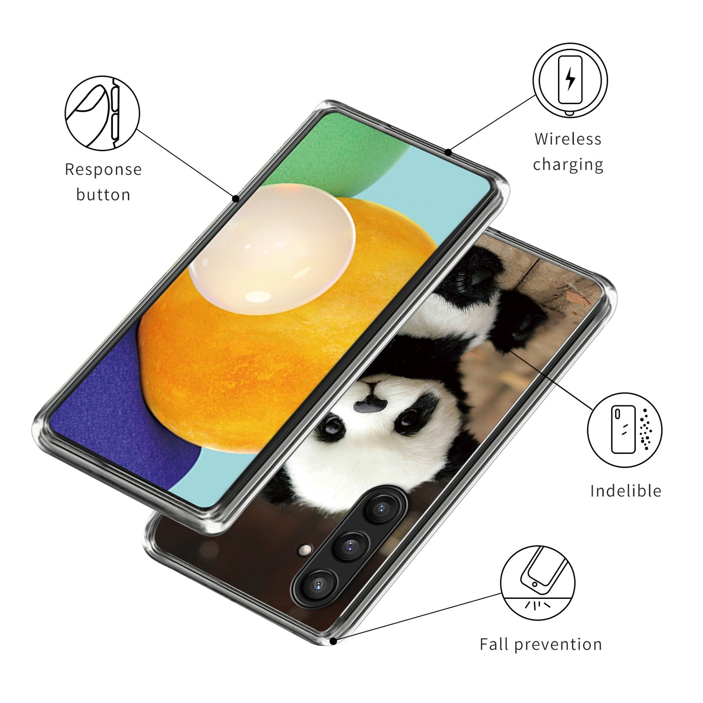 For Samsung Galaxy S24+ Case Pattern Printing Anti-scratch Phone Cover - Panda