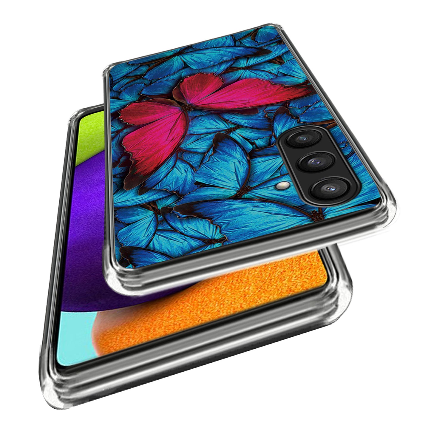 For Samsung Galaxy S24+ Case Pattern Printing Anti-scratch Phone Cover - Red Butterfly