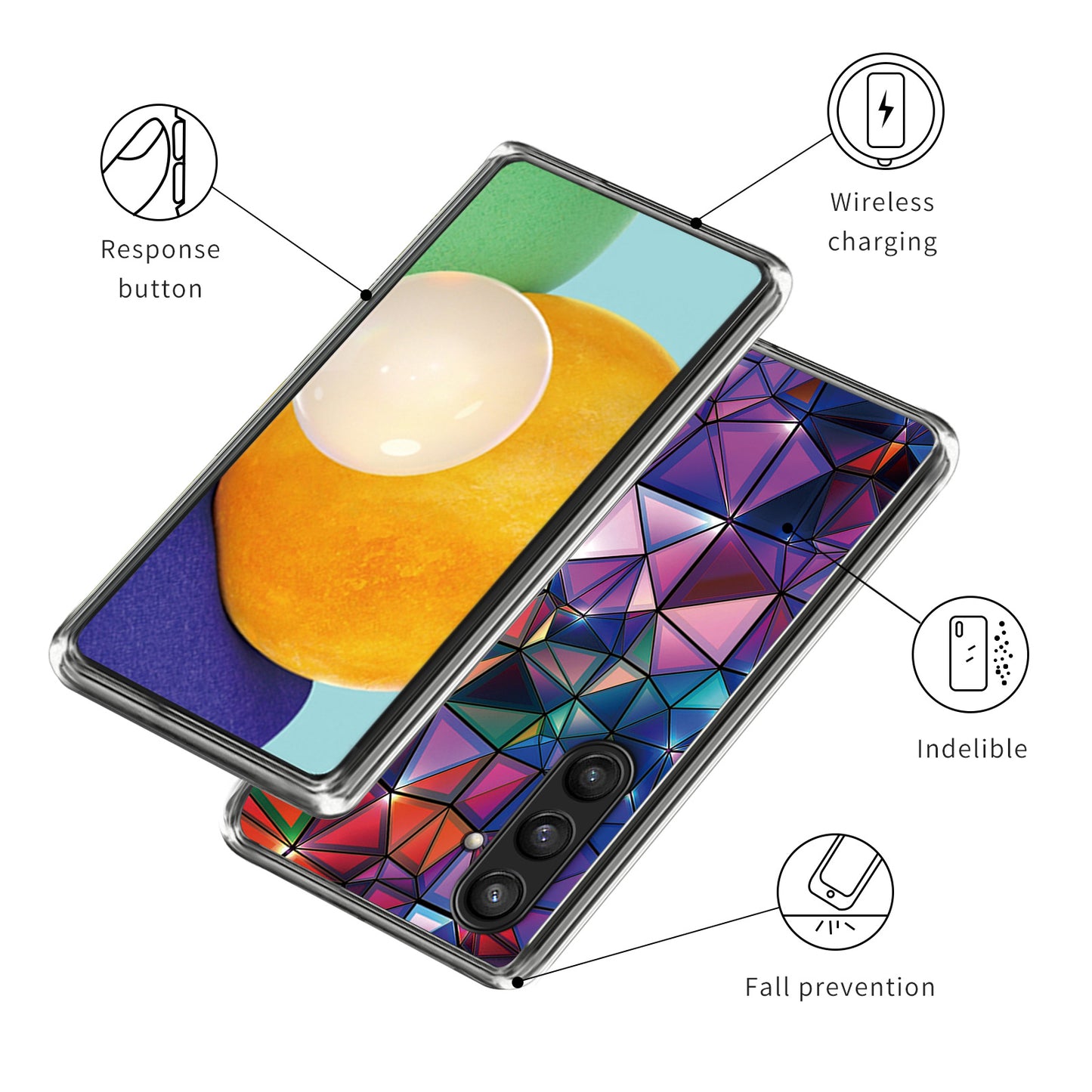 For Samsung Galaxy S24 TPU Phone Case Pattern Printing Protective Cover - Triangle