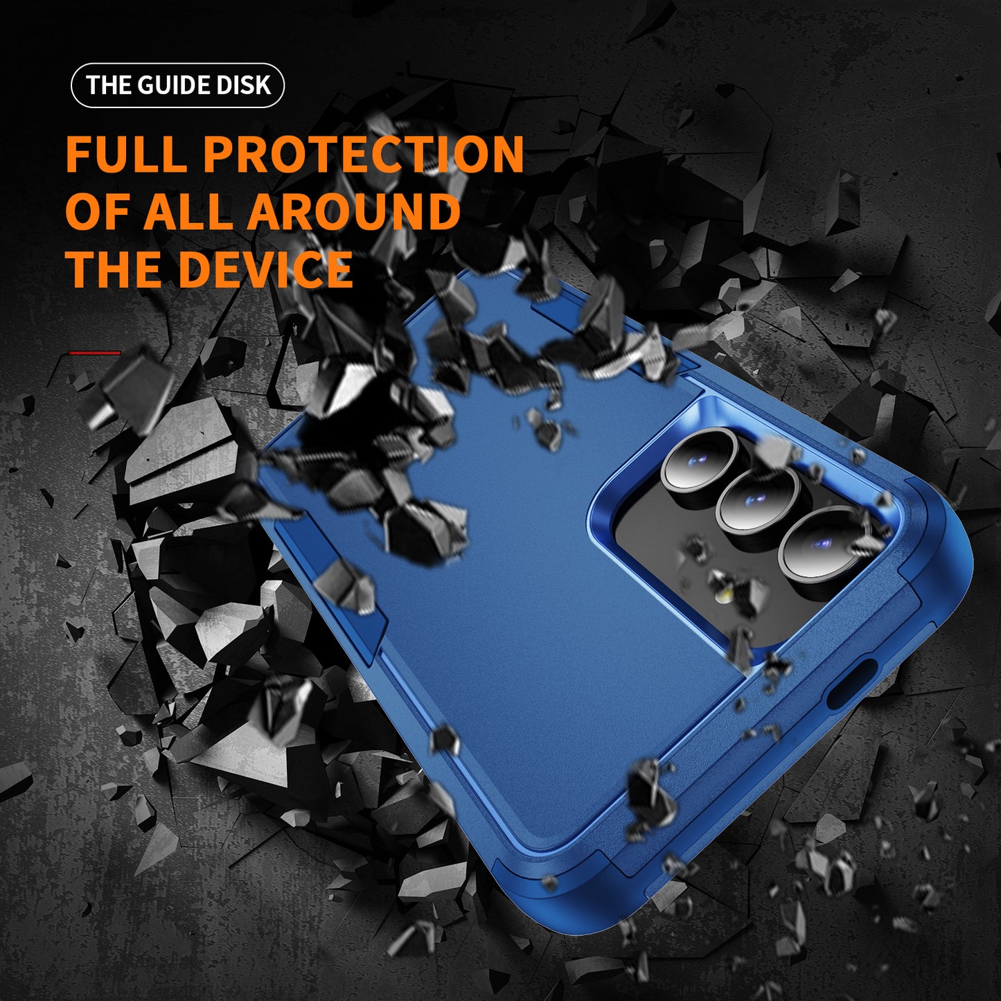Commuter Series For Samsung Galaxy S24 Case 3-in-1 TPU+PC Anti-drop Back Cover - Sapphire