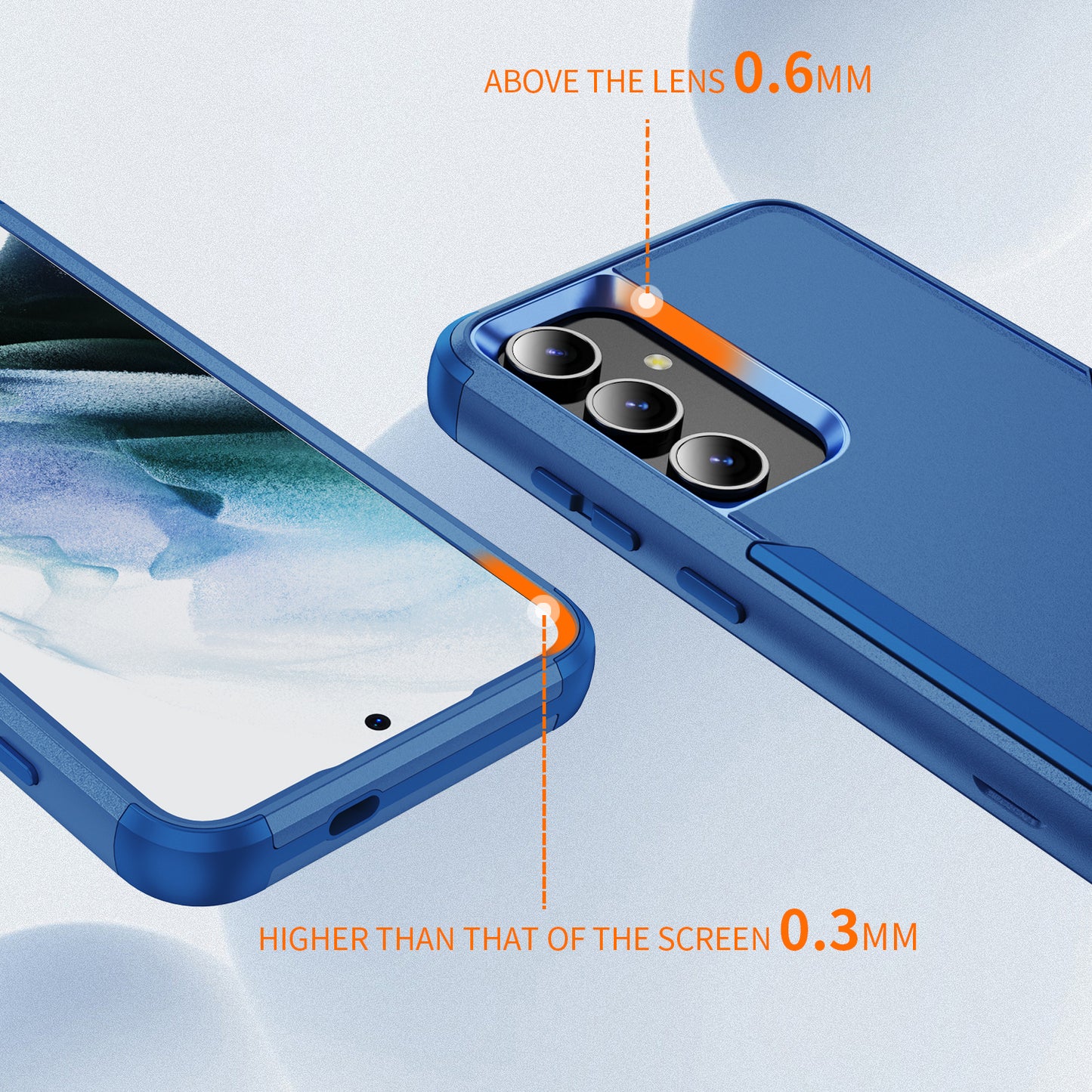Commuter Series For Samsung Galaxy S24 Case 3-in-1 TPU+PC Anti-drop Back Cover - Sapphire