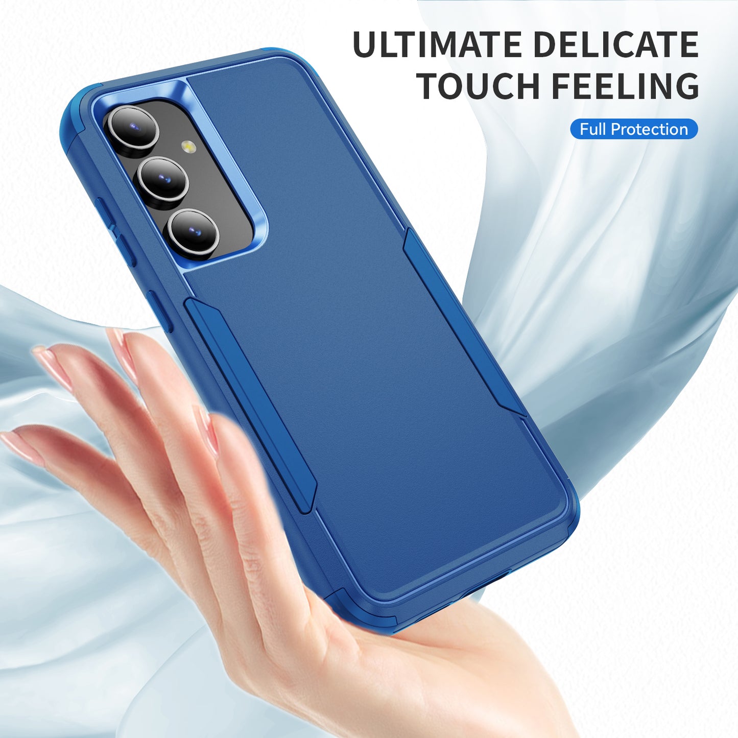 Commuter Series For Samsung Galaxy S24 Case 3-in-1 TPU+PC Anti-drop Back Cover - Sapphire
