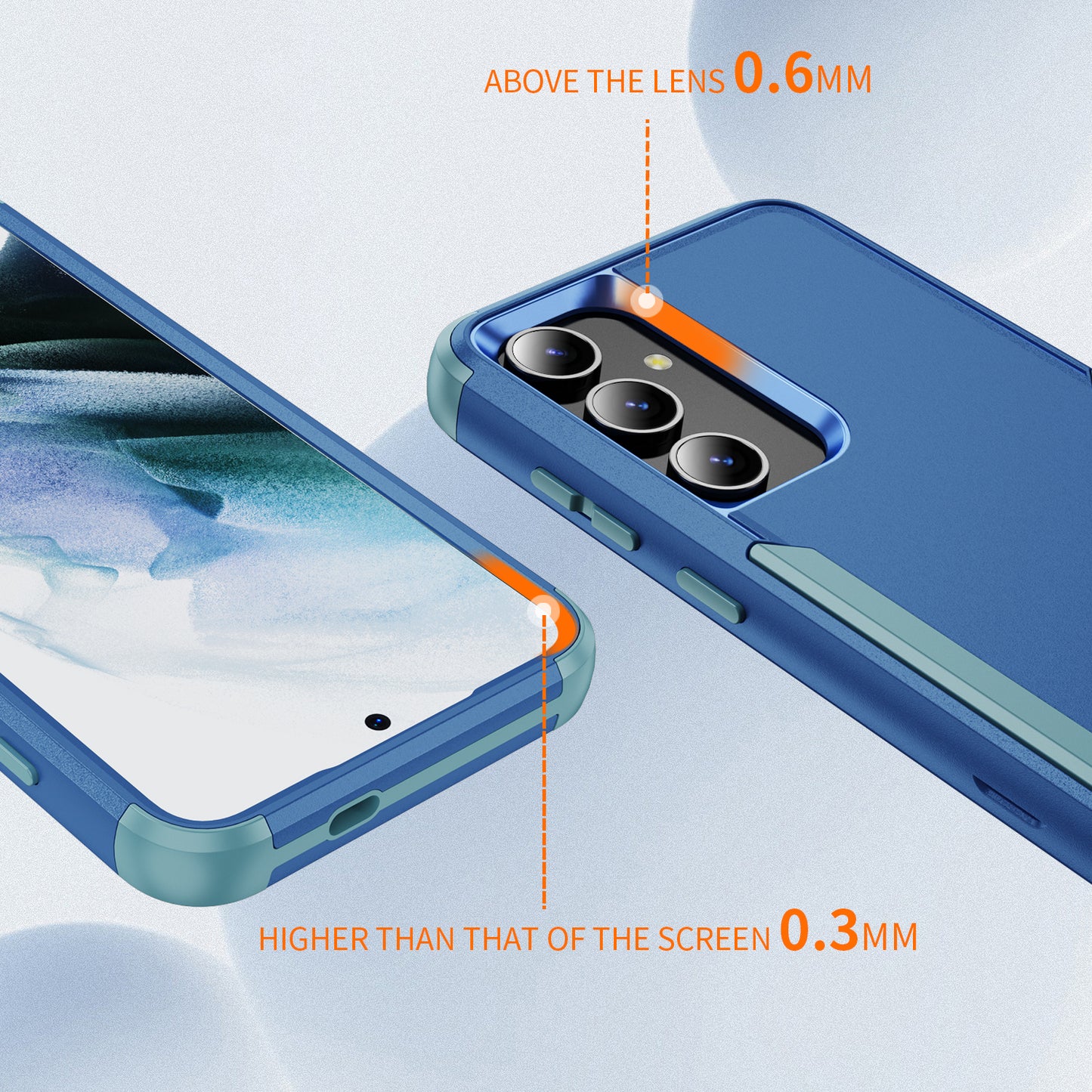 Commuter Series For Samsung Galaxy S24 Case 3-in-1 TPU+PC Anti-drop Back Cover - Sapphire  /  Blue