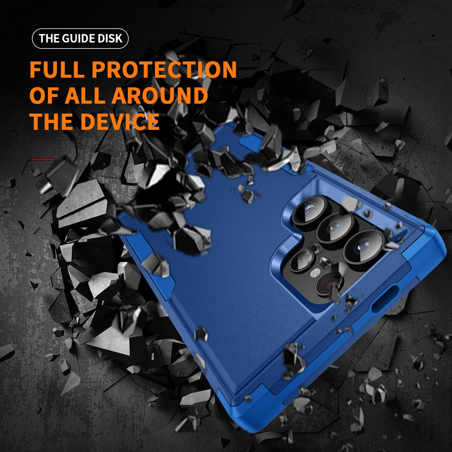 Commuter Series For Samsung Galaxy S24 Ultra Cell Phone Case TPU+PC Back Shell - Sapphire