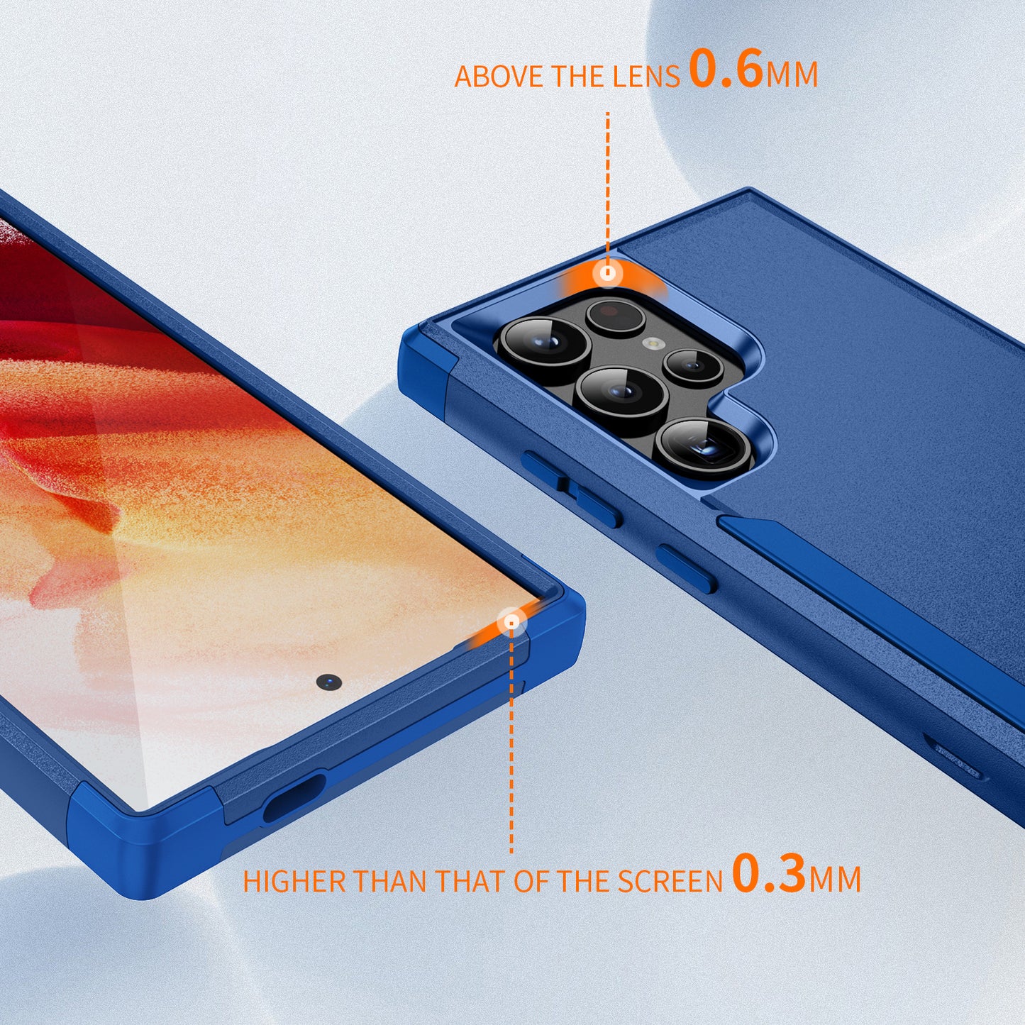 Commuter Series For Samsung Galaxy S24 Ultra Cell Phone Case TPU+PC Back Shell - Sapphire