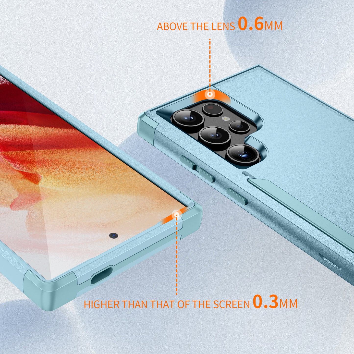 Commuter Series For Samsung Galaxy S24 Ultra Cell Phone Case TPU+PC Back Shell - Grey Green  /  Blue