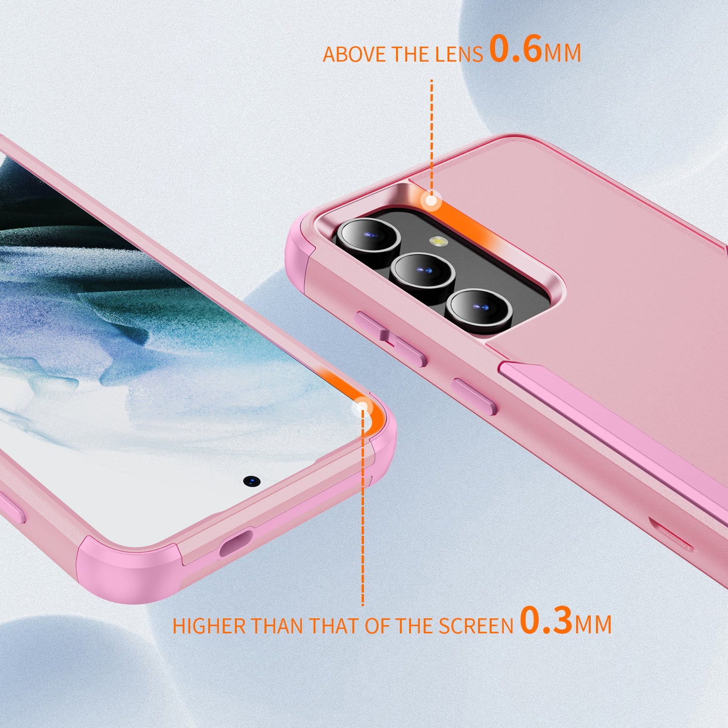 Commuter Series For Samsung Galaxy S24+ Back Case 3-in-1 Shockproof TPU+PC Phone Cover - Pink