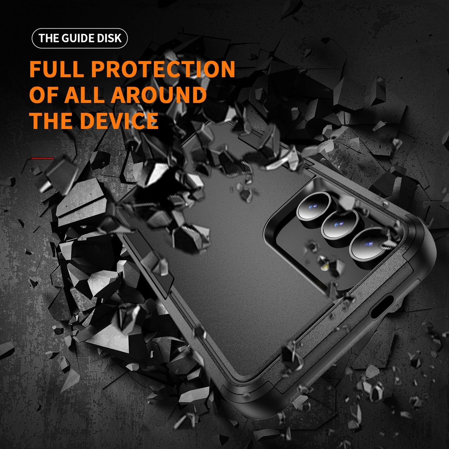 Commuter Series For Samsung Galaxy S24+ Back Case 3-in-1 Shockproof TPU+PC Phone Cover - Black