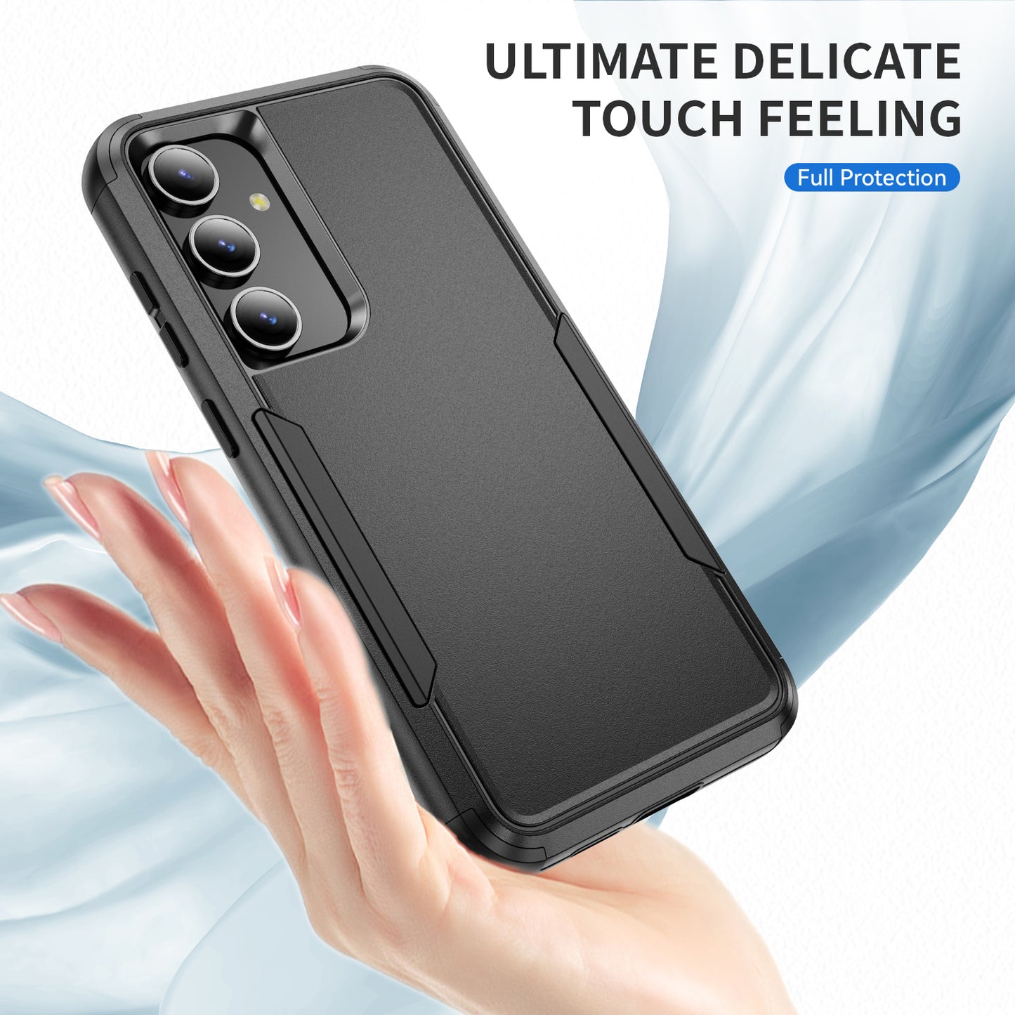 Commuter Series For Samsung Galaxy S24+ Back Case 3-in-1 Shockproof TPU+PC Phone Cover - Black