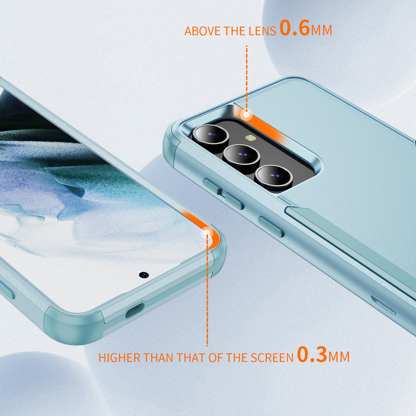 Commuter Series For Samsung Galaxy S24+ Back Case 3-in-1 Shockproof TPU+PC Phone Cover - Grey Green  /  Blue