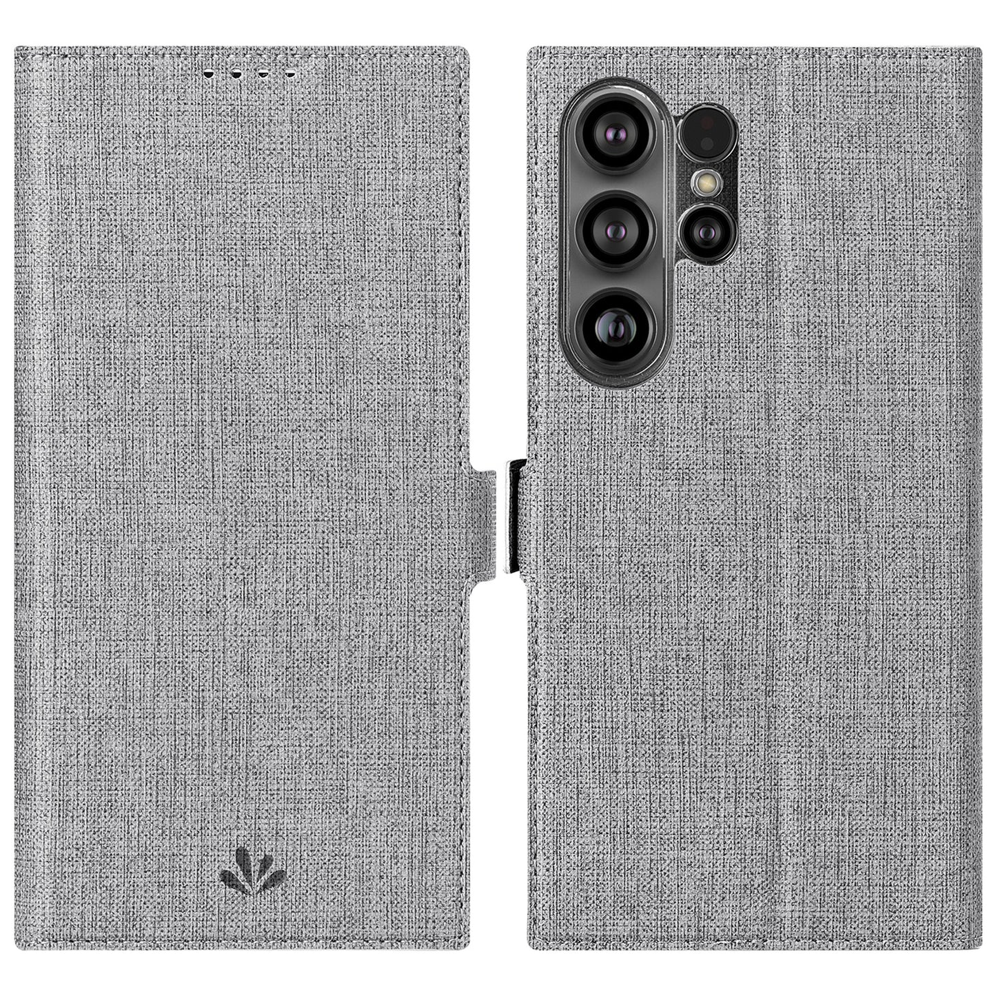 VILI DMK Series for Samsung Galaxy S24 Ultra Wallet Case PU Leather Folio Phone Cover - Grey