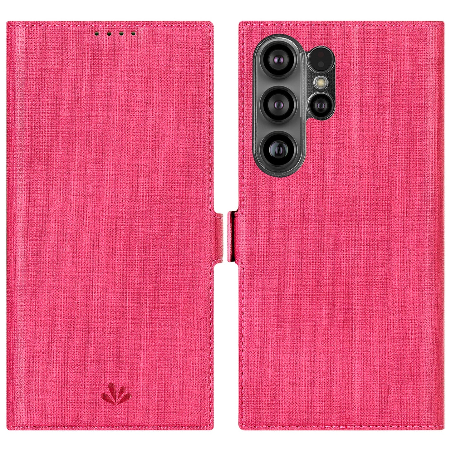 VILI DMK Series for Samsung Galaxy S24 Ultra Wallet Case PU Leather Folio Phone Cover - Rose