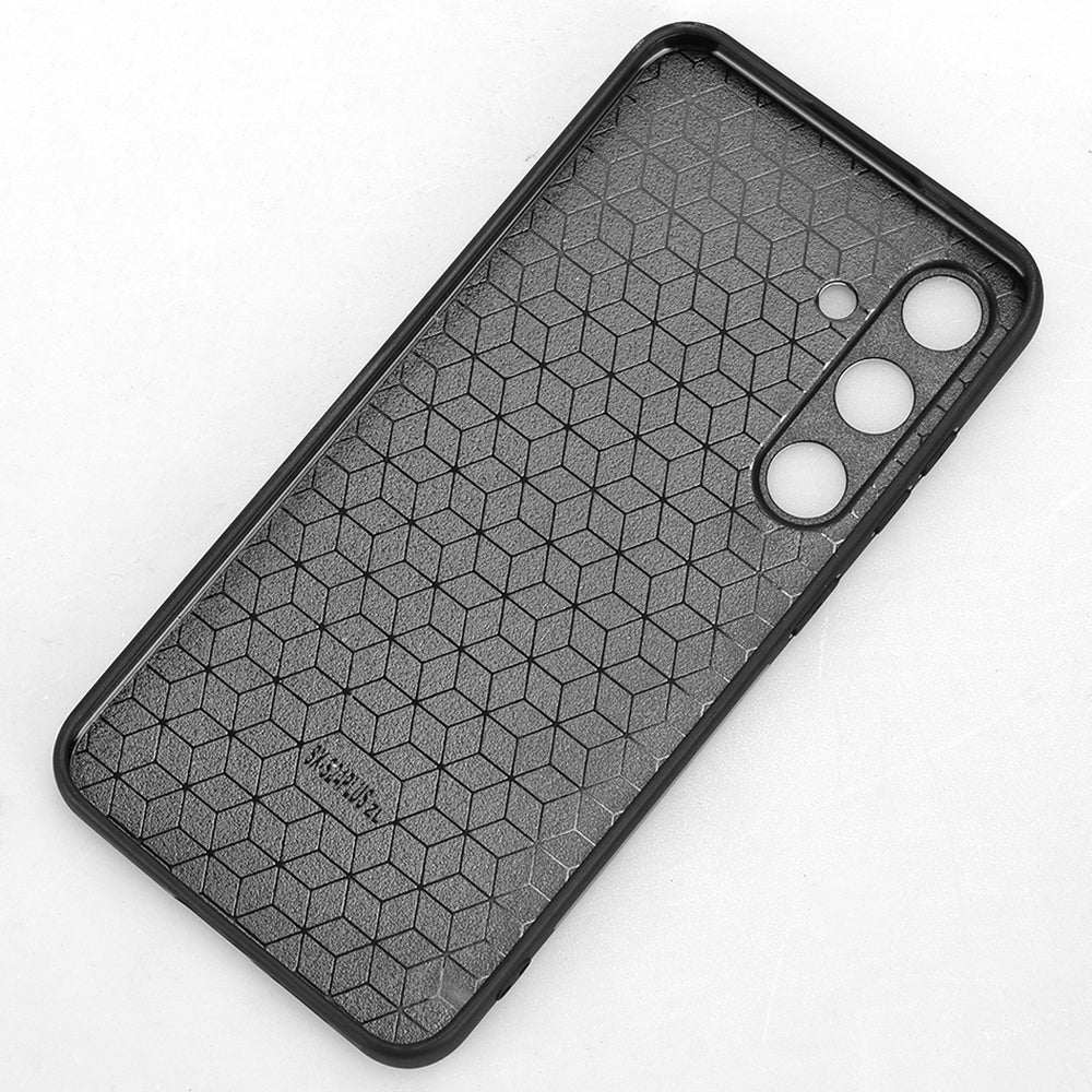 For Samsung Galaxy S24+ Cell Phone Case Cowhide Texture Shock Absorbing Cover - Red