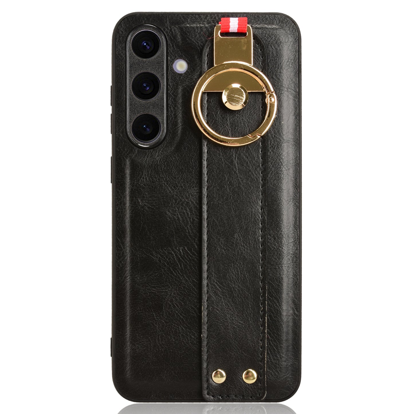 For Samsung Galaxy S24 Case PU Leather+PC+TPU Shockproof Bottle Opener Cover - Black