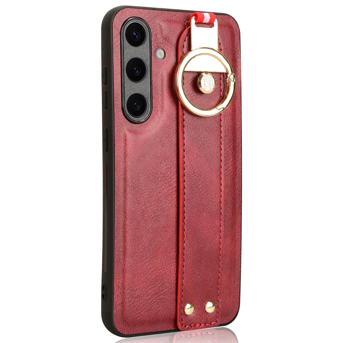 For Samsung Galaxy S24 Case PU Leather+PC+TPU Shockproof Bottle Opener Cover - Red