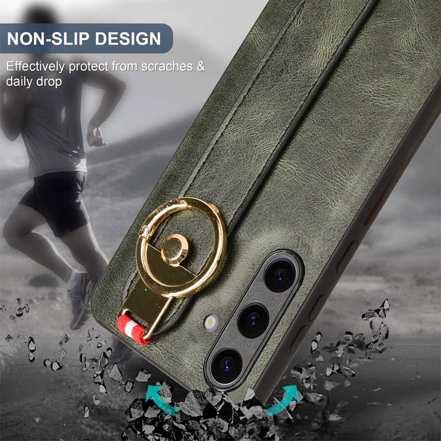 For Samsung Galaxy S24 Case PU Leather+PC+TPU Shockproof Bottle Opener Cover - Green