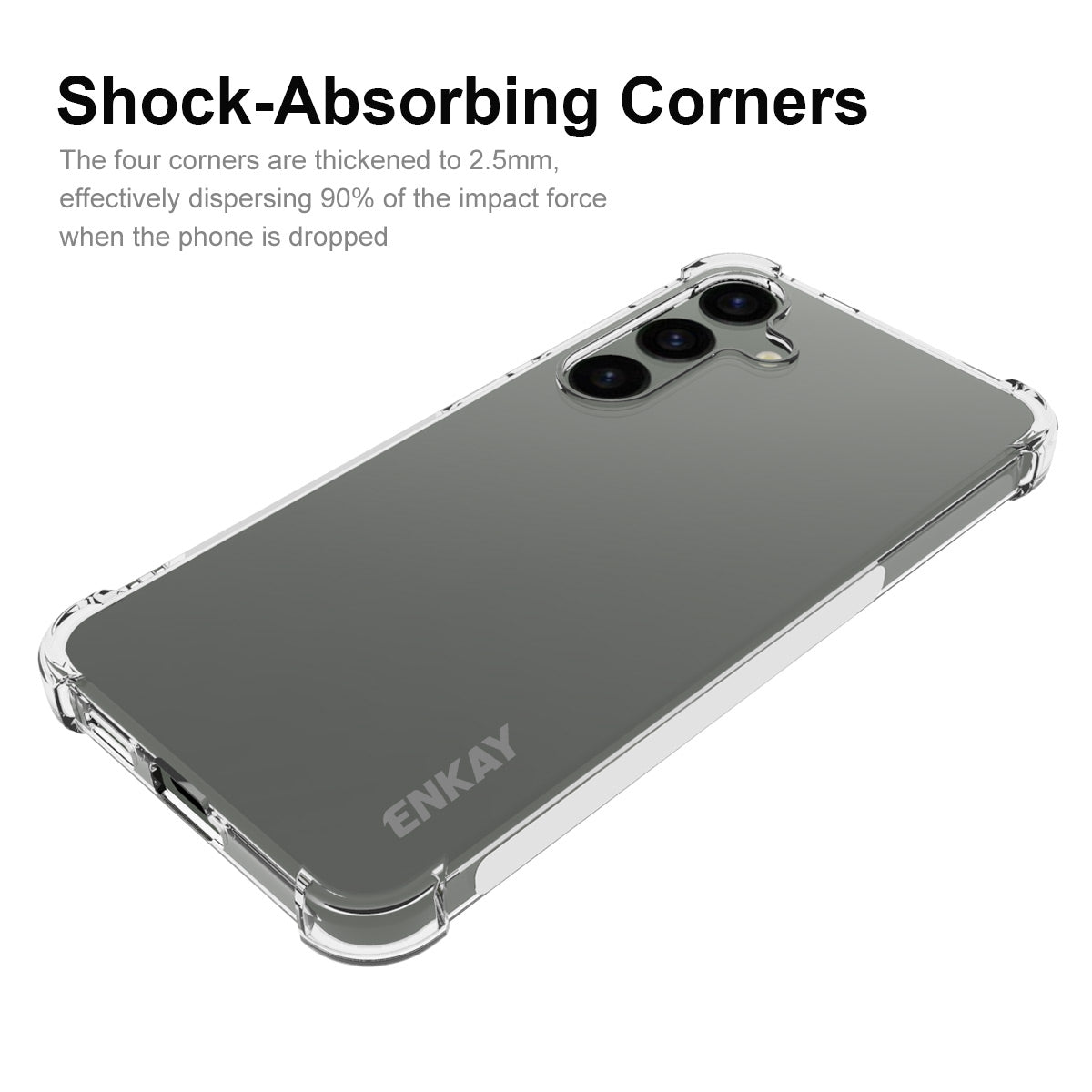 ENKAY HAT PRINCE For Samsung Galaxy S24+ Anti-Slip Phone Case Thickened Corners Shell HD Clear Cover