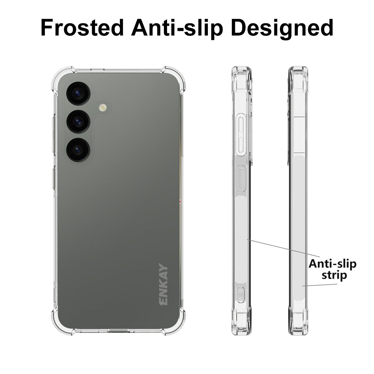 ENKAY HAT PRINCE For Samsung Galaxy S24+ Anti-Slip Phone Case Thickened Corners Shell HD Clear Cover
