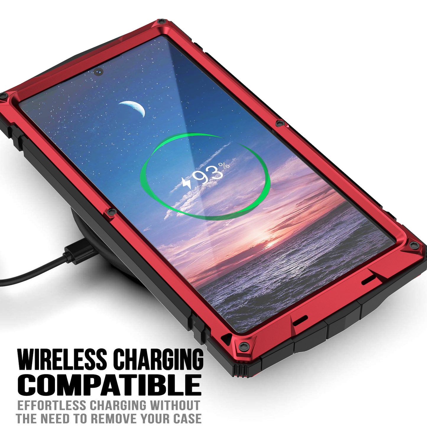 R-JUST For Samsung Galaxy S24 Ultra Phone Case Full Protection Cover with Kickstand - Red