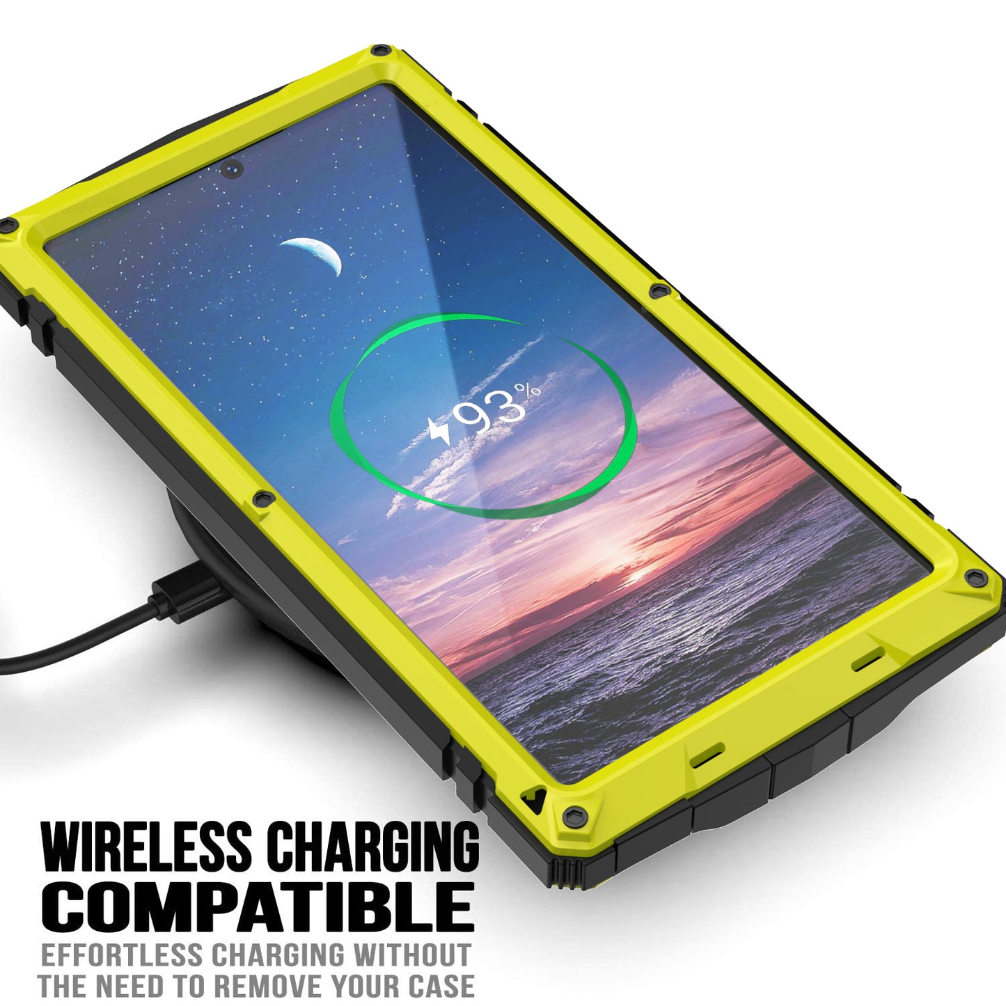 R-JUST For Samsung Galaxy S24 Ultra Phone Case Full Protection Cover with Kickstand - Yellow