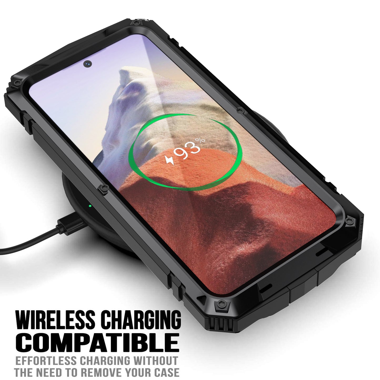 R-JUST For Samsung Galaxy S24 Kickstand Phone Case Shockproof Tough Armour PC+Silicone+Metal Cover - Black