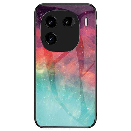 For vivo iQOO 12 Pro 5G Case Starry Sky Pattern Tempered Glass+PC+TPU Cover - Color Starry Sky