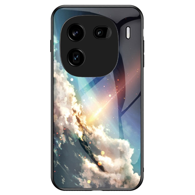 For vivo iQOO 12 Pro 5G Case Starry Sky Pattern Tempered Glass+PC+TPU Cover - Bright Starry Sky