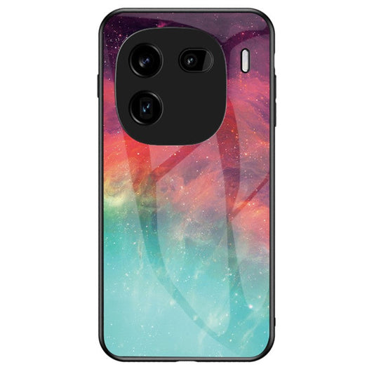 For vivo iQOO 12 5G Tempered Glass Case Starry Sky Pattern Phone Cover - Color Starry Sky