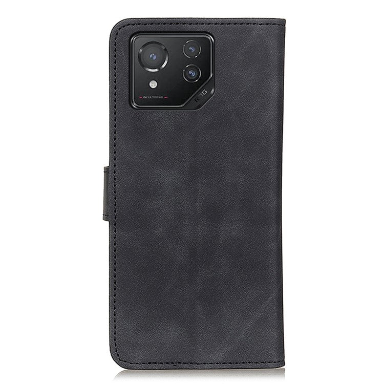 KHAZNEH For Asus ROG Phone 8 5G / Phone 8 Pro 5G Case Magnetic Retro Leather Wallet Phone Protector - Black