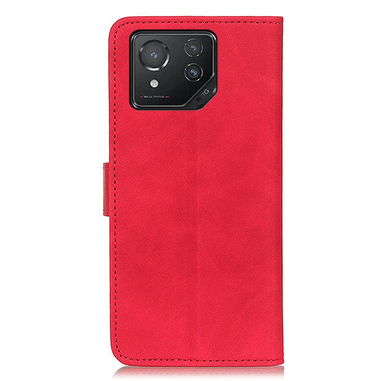 KHAZNEH For Asus ROG Phone 8 5G / Phone 8 Pro 5G Case Magnetic Retro Leather Wallet Phone Protector - Red