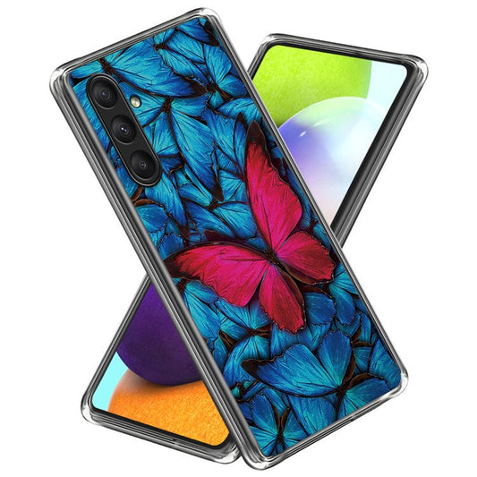 For Samsung Galaxy A25 5G (Global) (161.0 x 76.5 x 8.3mm) TPU Case with Pattern Printing - Red Butterfly