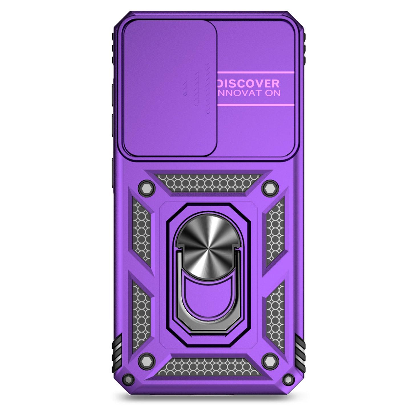 For Samsung Galaxy S24+ Armour Phone Case Camera Protection Kickstand Cover - Purple