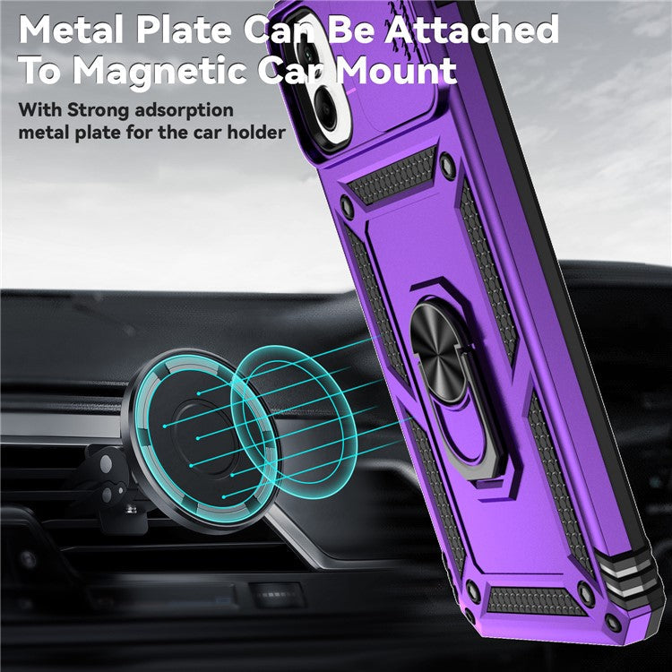 For Samsung Galaxy A05 4G Camera Protection Case PC+TPU Military Grade Phone Cover - Purple