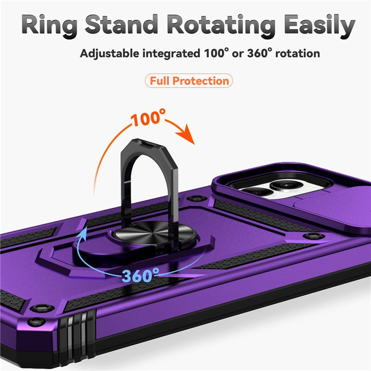 For Samsung Galaxy A05 4G Camera Protection Case PC+TPU Military Grade Phone Cover - Purple