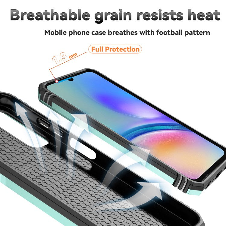 For Samsung Galaxy A05s 4G Armour Case Ring Holder Kickstand Protective Phone Cover - Green