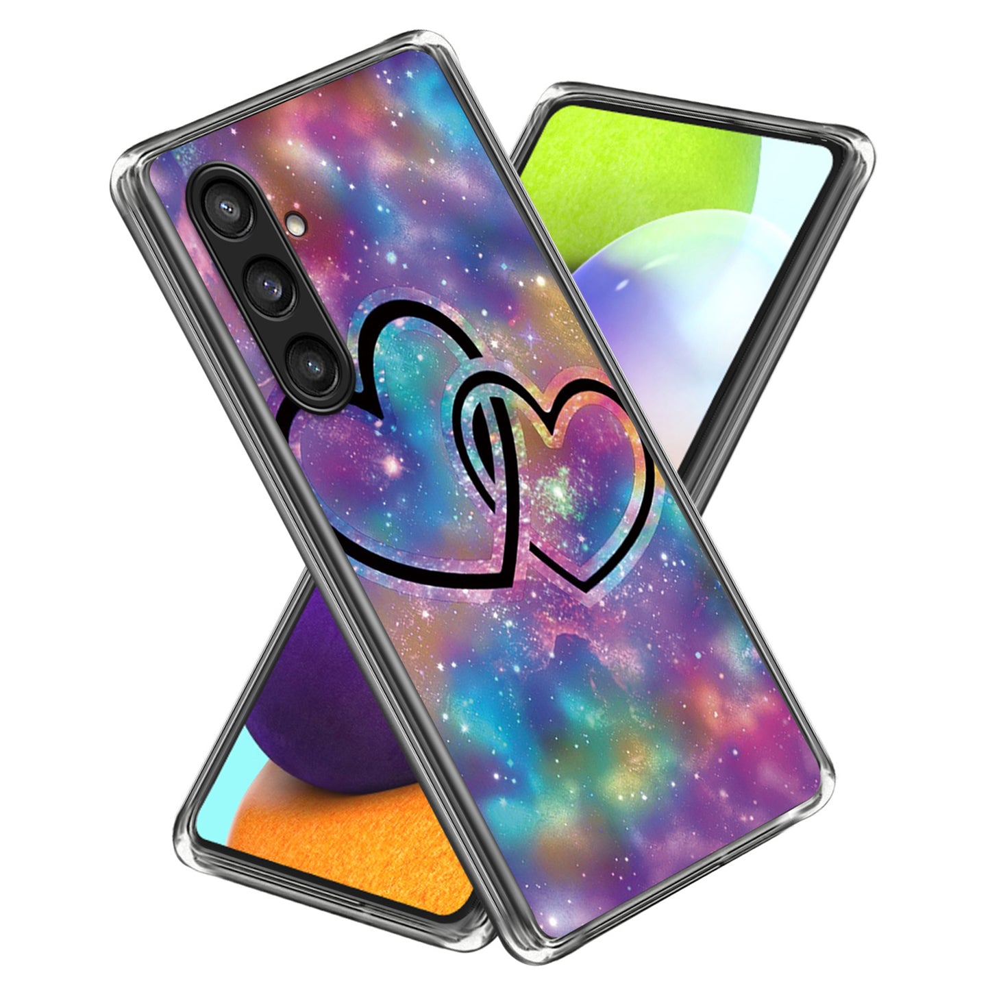 For Samsung Galaxy S24 Case Pattern Flexible TPU Phone Back Cover Shell - Heart to Heart