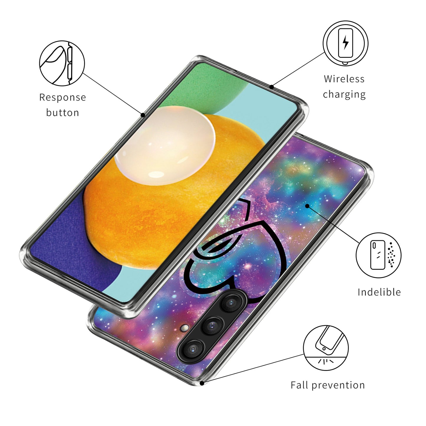 For Samsung Galaxy S24 Case Pattern Flexible TPU Phone Back Cover Shell - Heart to Heart