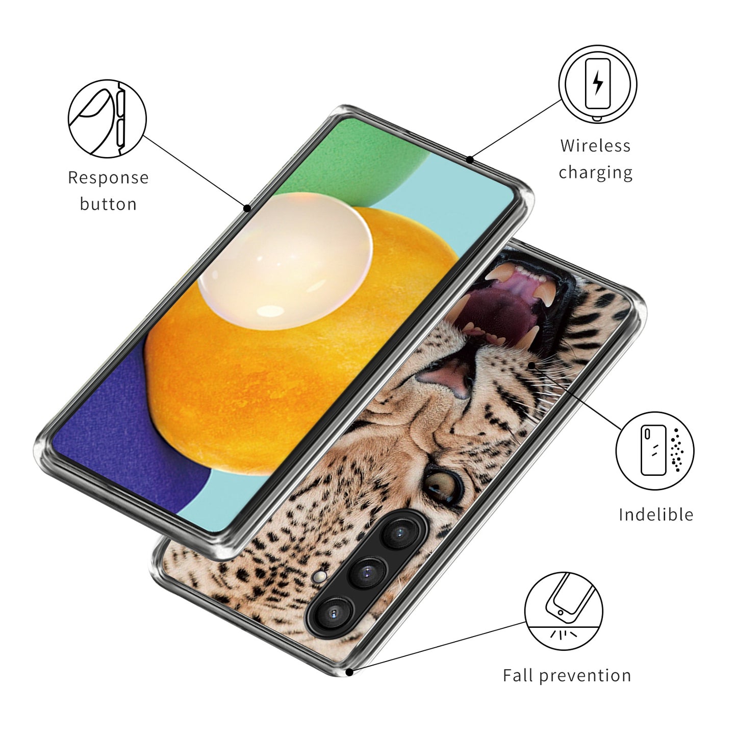 For Samsung Galaxy S24 Case Pattern Flexible TPU Phone Back Cover Shell - Leopard