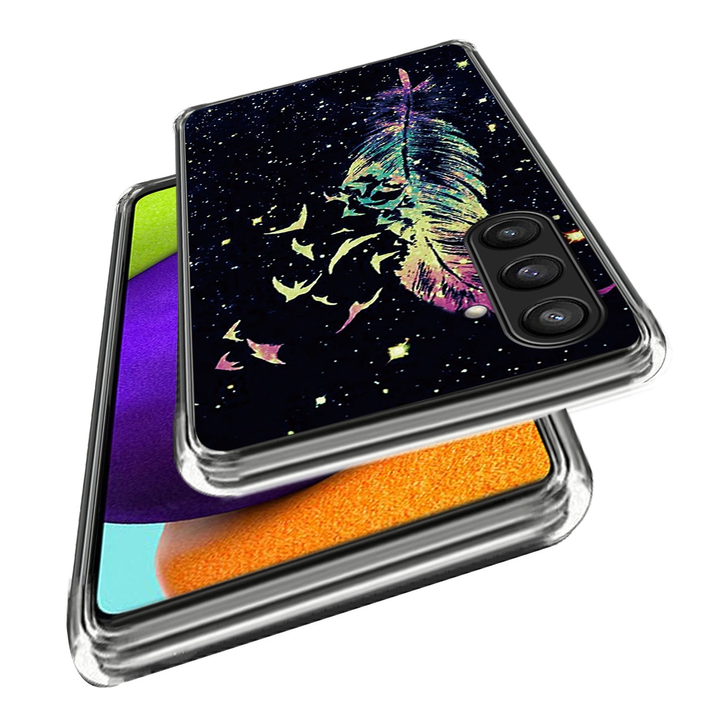 For Samsung Galaxy S24+ TPU Case Slim Fashion Pattern Protective Phone Cover - Feather