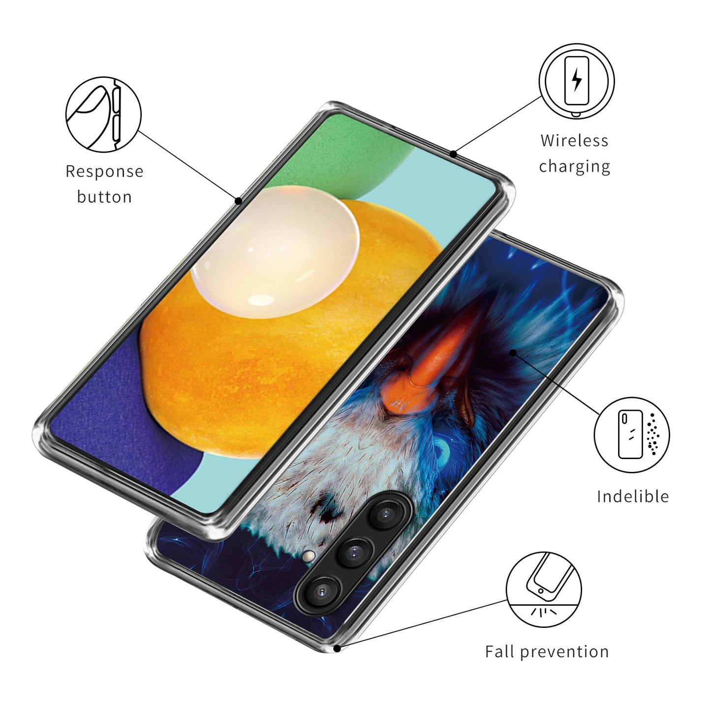 For Samsung Galaxy S24+ TPU Case Slim Fashion Pattern Protective Phone Cover - Falcon