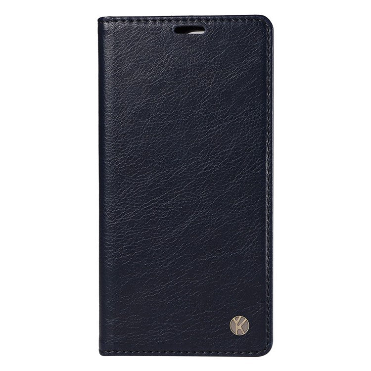 YIKATU YK-006 For Oppo Reno11 5G (Global) Cell Phone Case Litchi Texture PU Leather Stand Wallet Cover - Navy Blue
